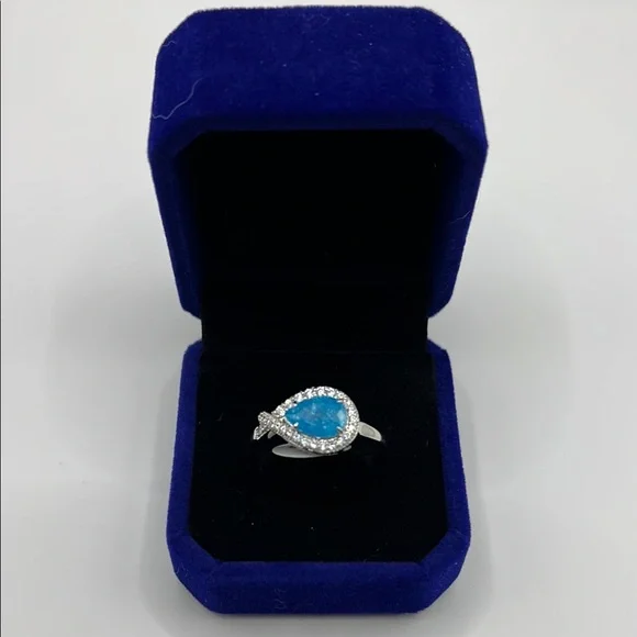 BOMB PARTY Ring Women's Size 10 Blue and Silver - Picture 1 of 3